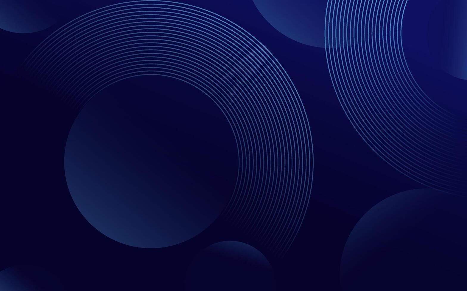 Abstract blue glowing geometric lines on dark blue background. Modern shiny blue circle lines pattern. vector