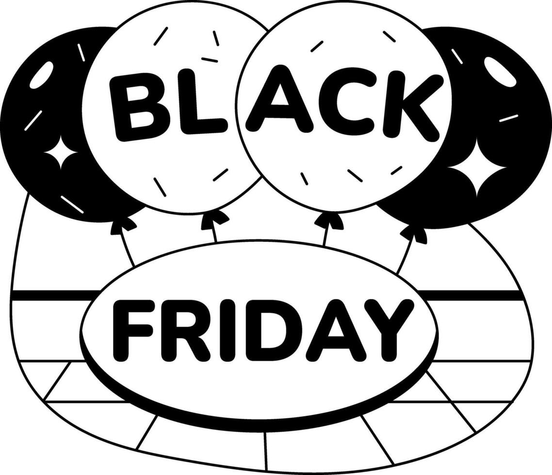 Black friday typography illustration in glyph style vector