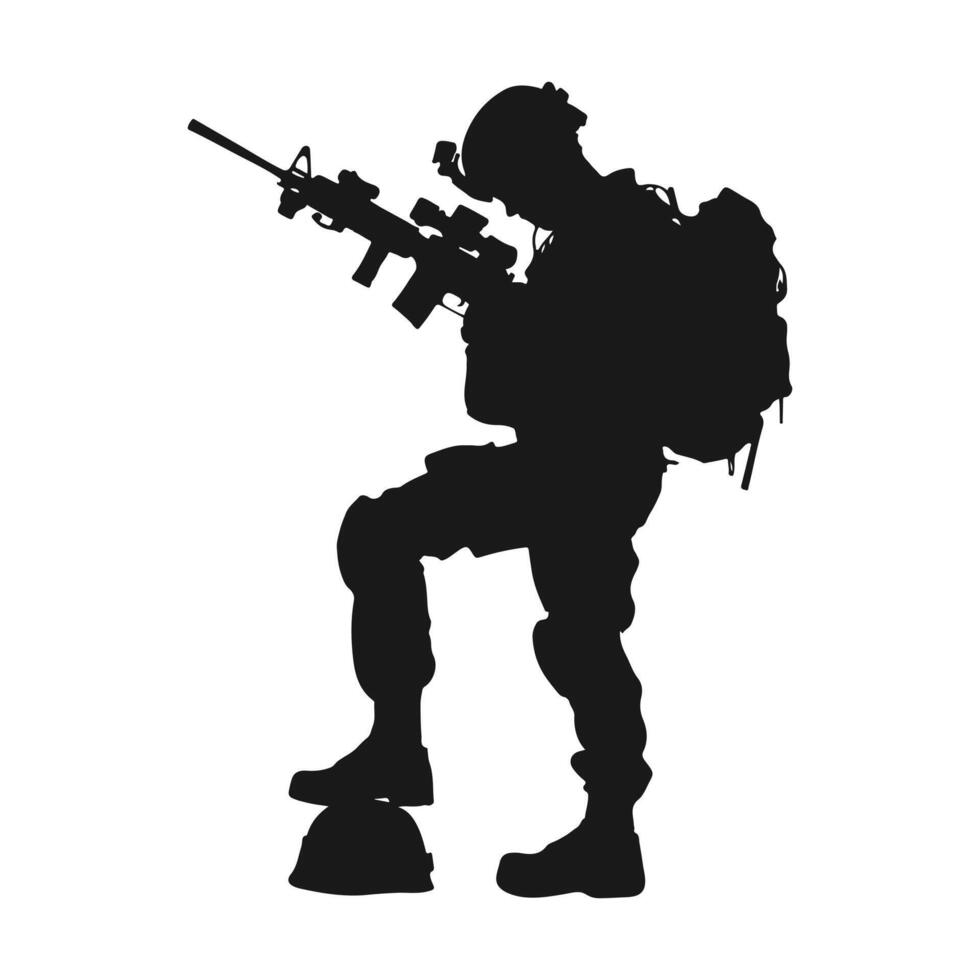 A strong and bold soldier illustration against a white background, symbolizing courage, duty, and dedication vector