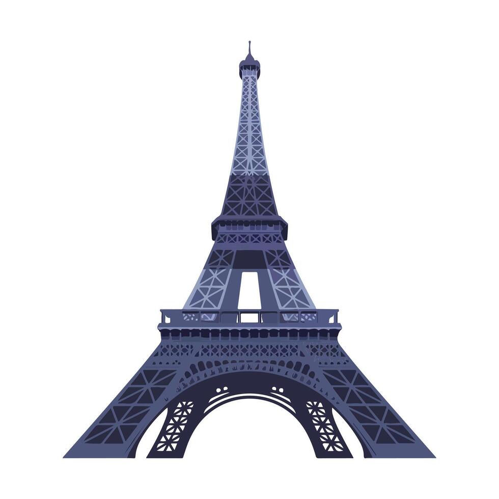 A timeless representation of Paris iconic landmark, standing tall against a crisp white background. vector