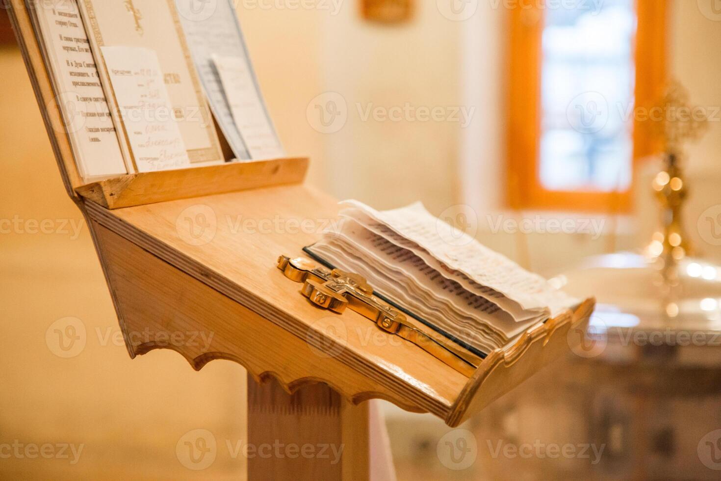 a details chriistening ceremony in the church photo