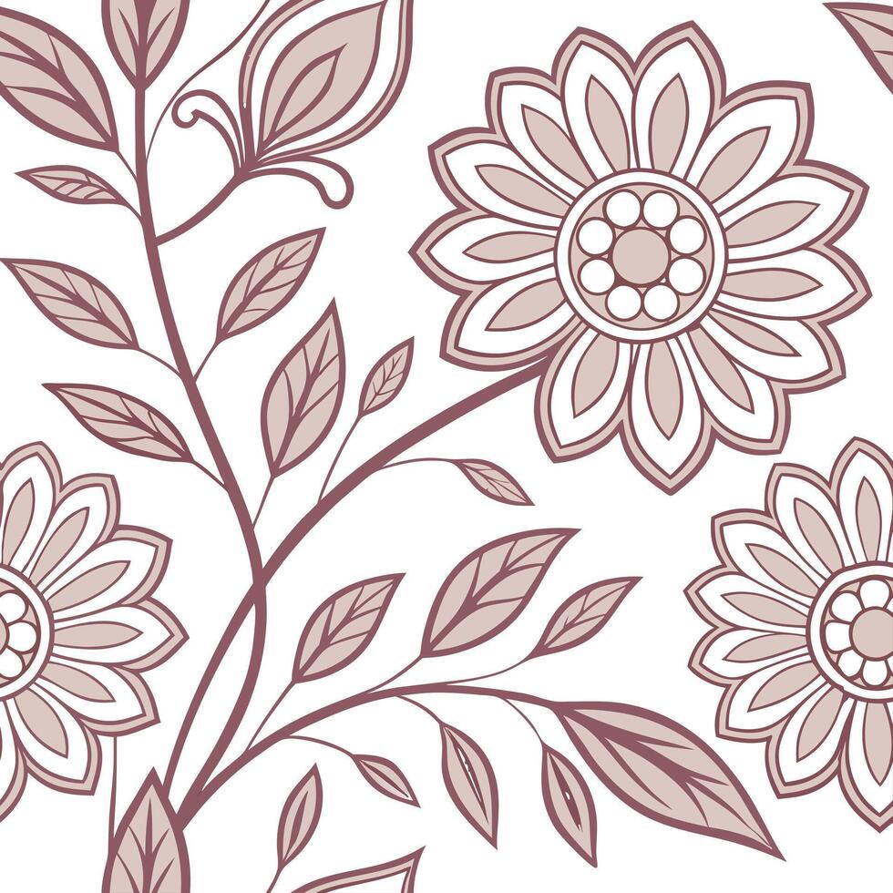 Flat Delicate lace inspired seamless tile pattern with intricate floral motifs and soft color tones for romantic interiors concept as Intricate floral motifs with soft color tones Clean Pro vector