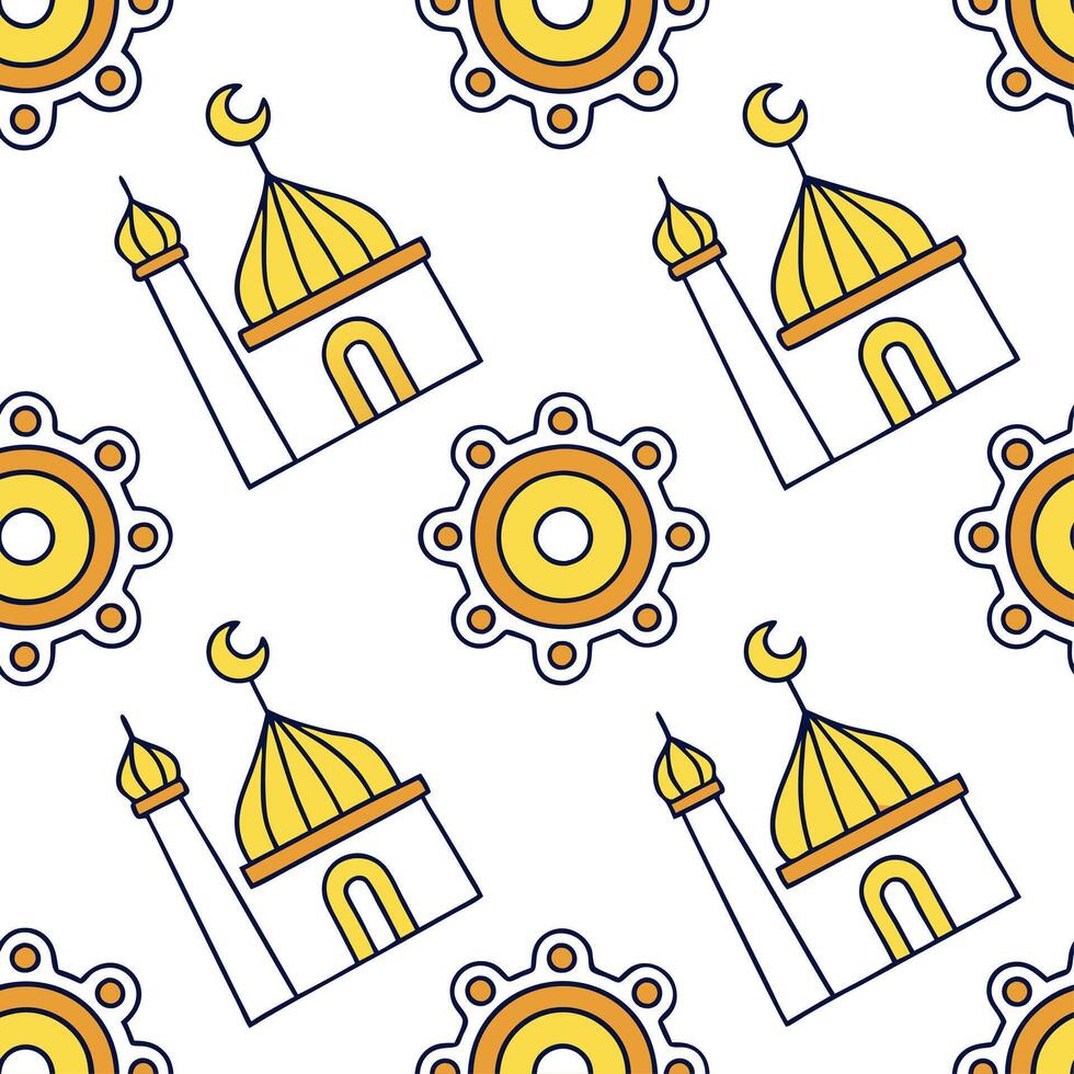 Flat Curate seamless ethnic inspired futuristic tile patterns with isolated white balance combining regional symbols with technology based motifs concept as Integrate regional ethn Clean Pro vector