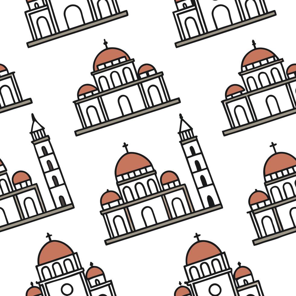 Flat Curate artistic seamless patterns featuring cultural heritage elements with crisp isolated white balance for innovative design applications concept as Merge traditional herita Clean Pro vector