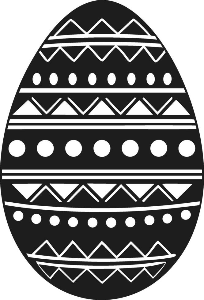 Decorative Easter Egg - A Black Silhouette Illustration vector