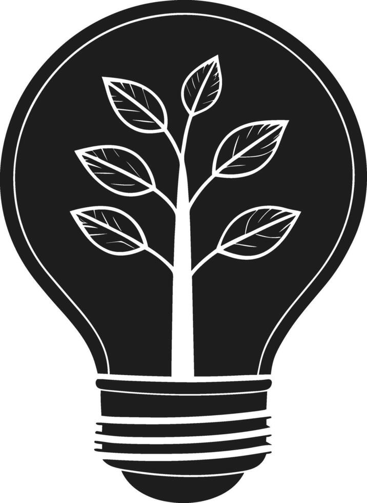 Sustainable Lightbulb with Tree - Eco Innovation and Green Energy Concept vector