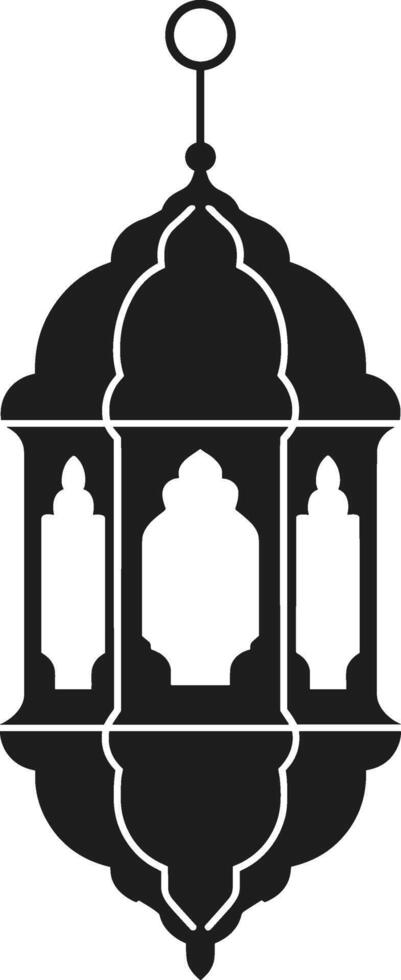 An Elegant Islamic Lantern Silhouette for Ramadan and Eid vector