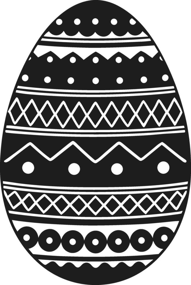 An Intricate Easter Egg - Black Silhouette Illustration vector