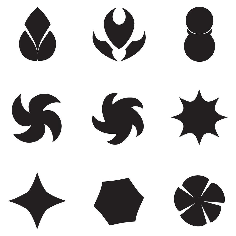 A Striking Collection of Nature Abstract and Symbolic Icons Showcasing Creativity in Graphic Design Concepts vector