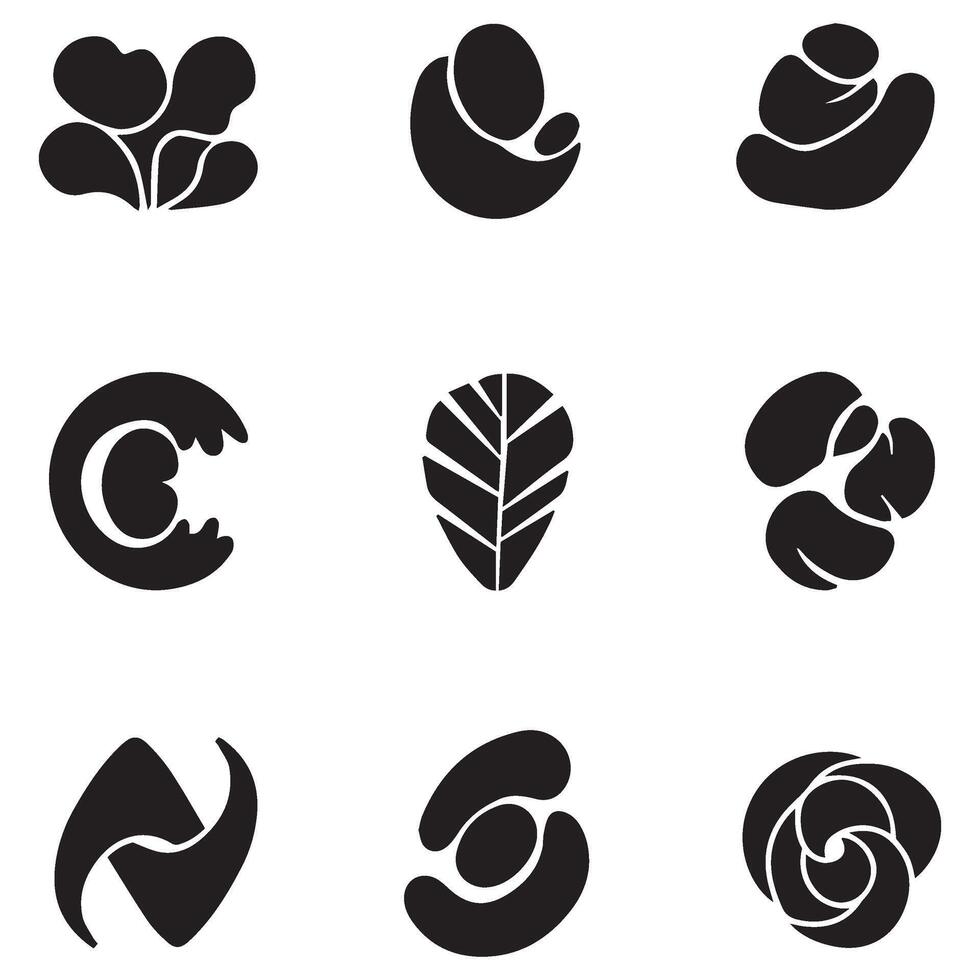 Beautifully Designed Abstract and Nature Themed Icons Representing Creativity and Modern Graphic Design vector