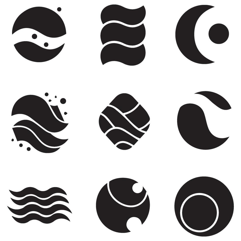 A Beautifully Curated Collection of Nature Abstract and Symbolic Icons Showcasing Unique Design Interpretations vector