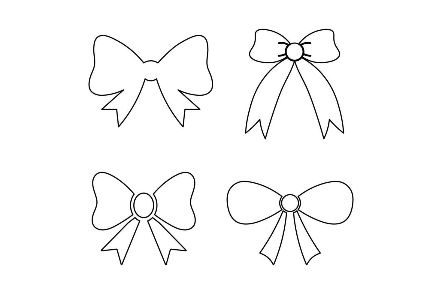 Simple Black Bow Knot Graphic Sets, decoration bow tie ribbon, bow black silhouette ribbon knot, black bow icons and symbols, black silhouette wedding ribbon vector