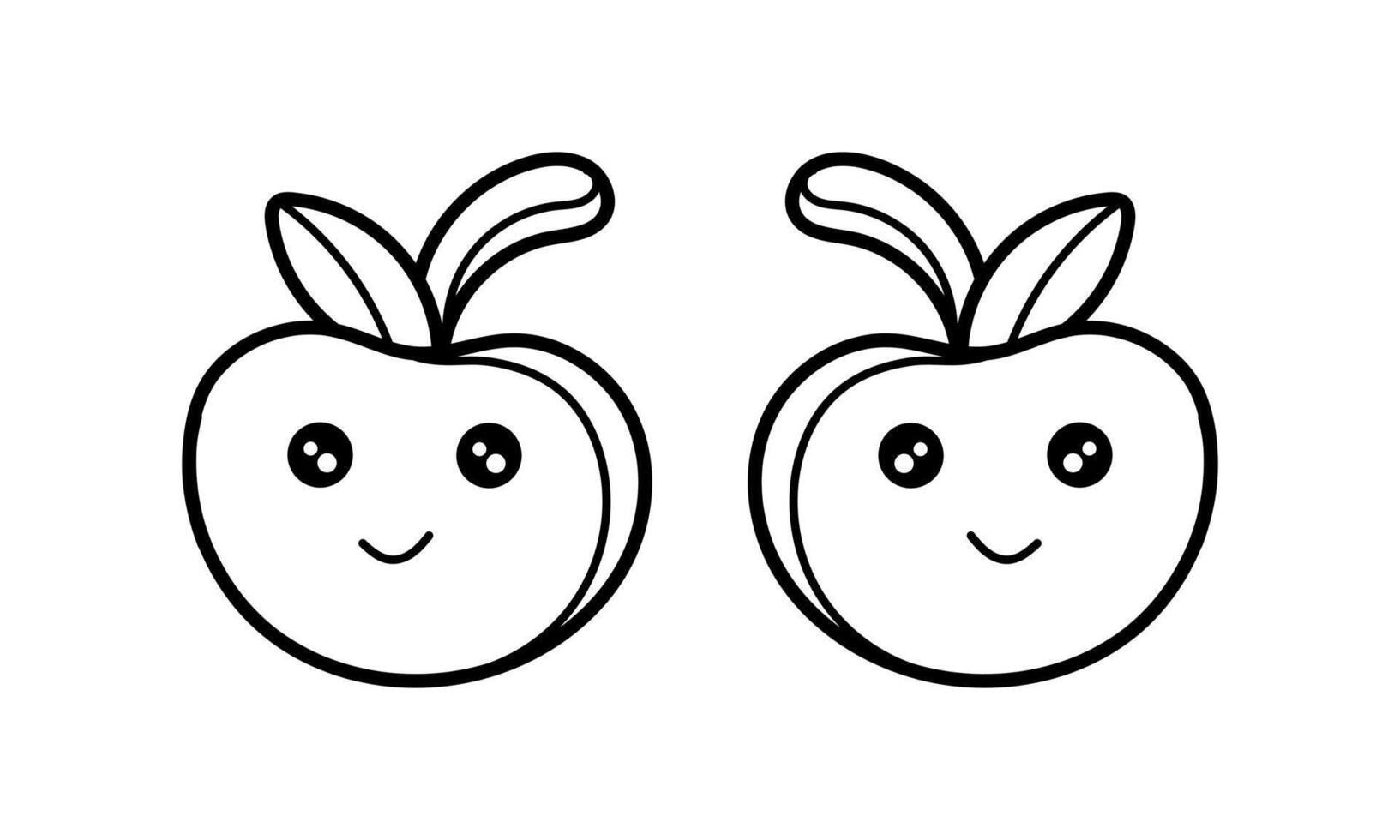 hand drawn cherry fruit with smiling face vector