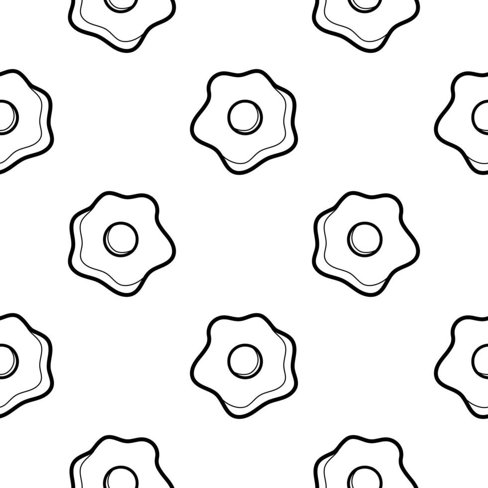 fried egg seamless pattern on white background vector