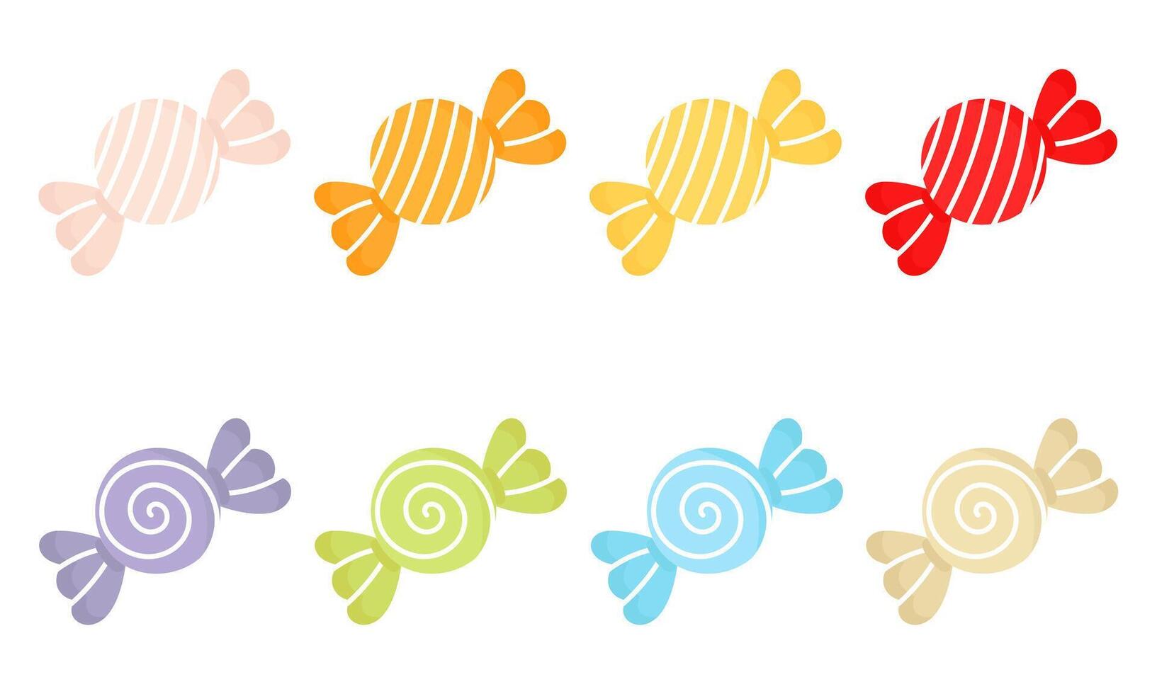a collection of colorful candy illustrations on white background vector