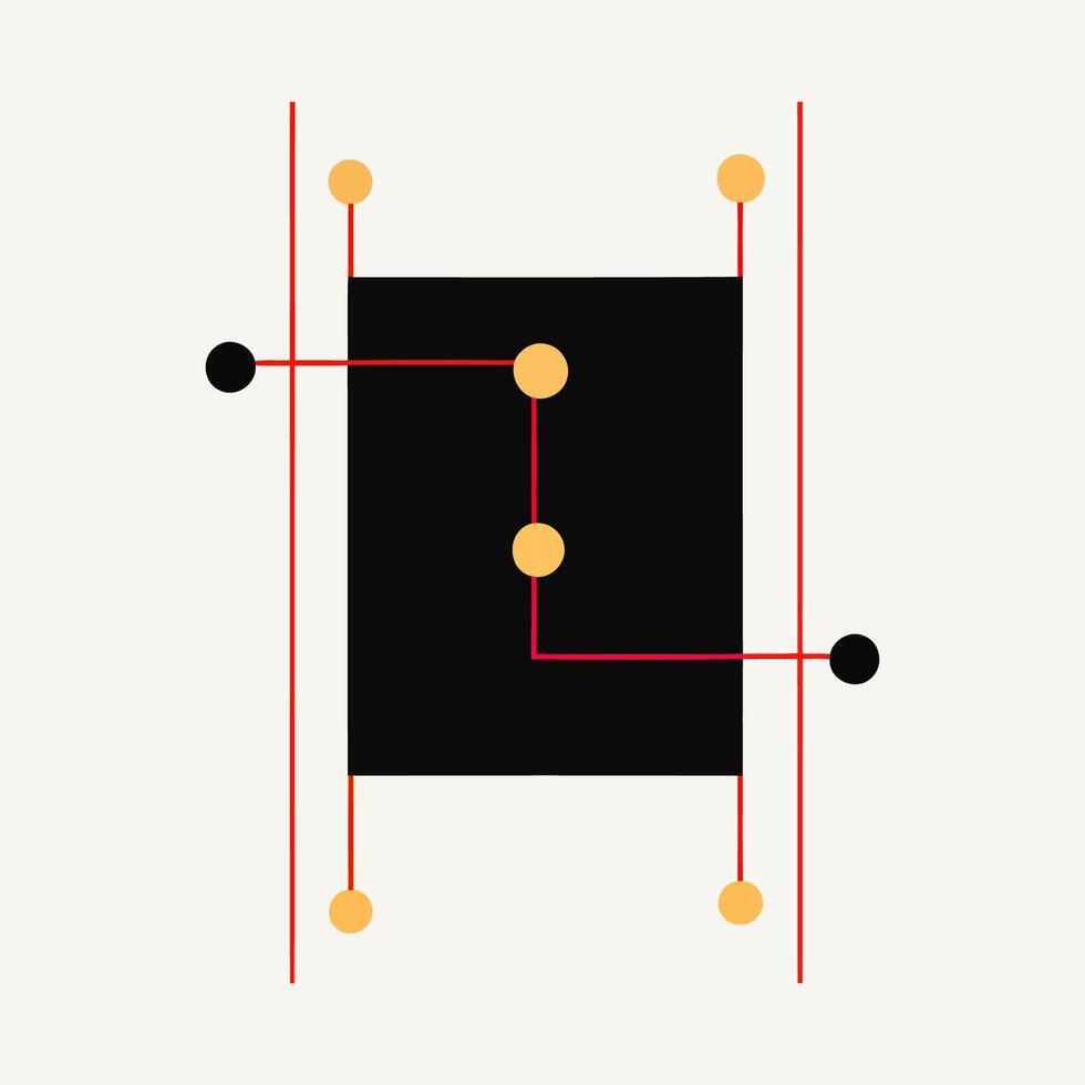 Minimalist Square with Red Lines vector
