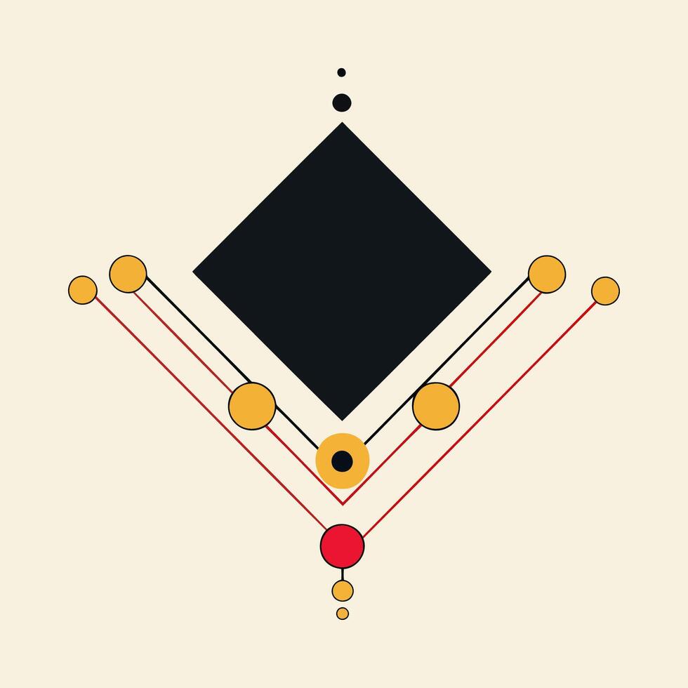 Diamond with Red and Yellow Lines vector