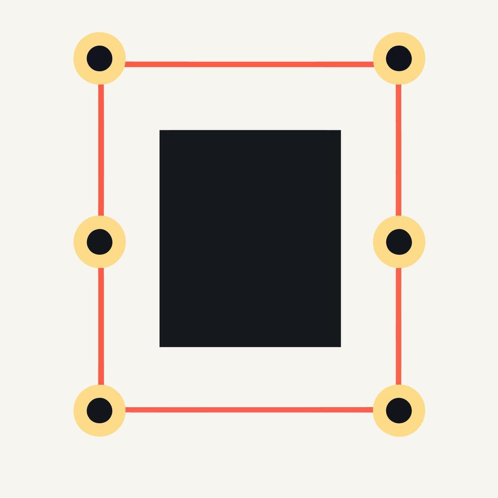 Black Square with Red Border vector