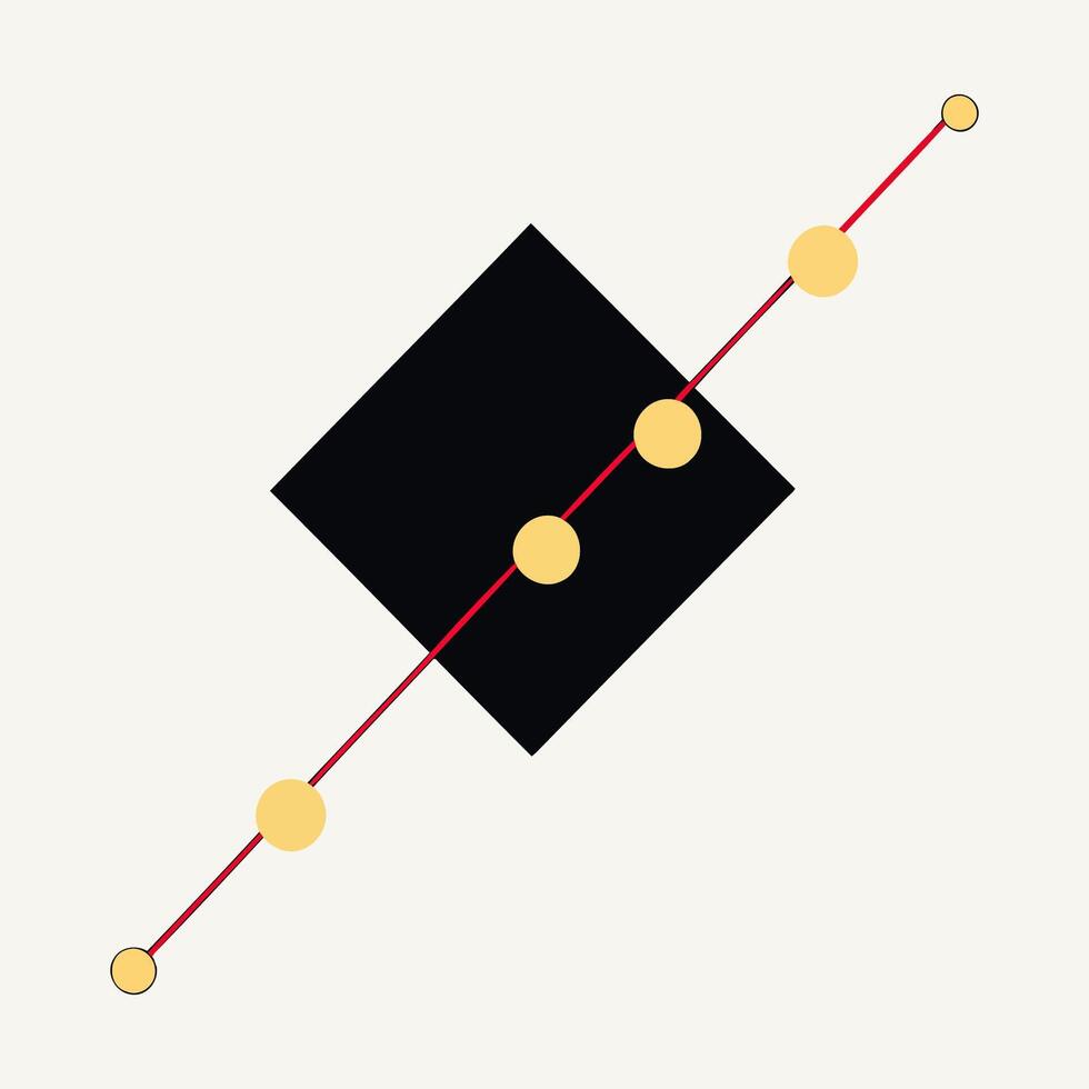 Tilted Diamond with Yellow Dots vector