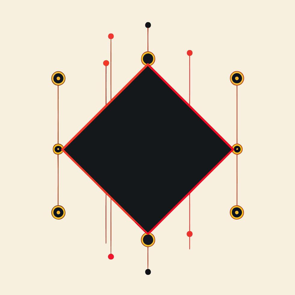 Black Diamond with Red Lines vector