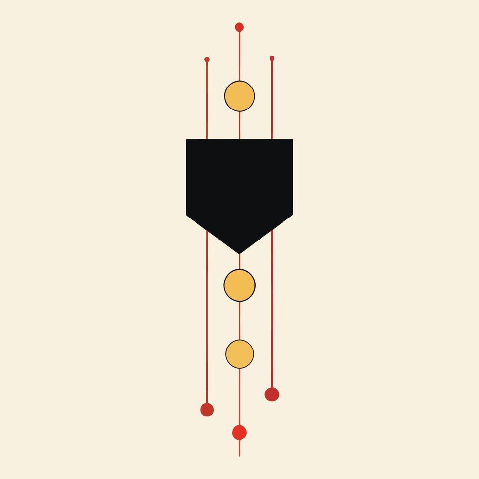 Vertical Diamond with Hanging Dots vector