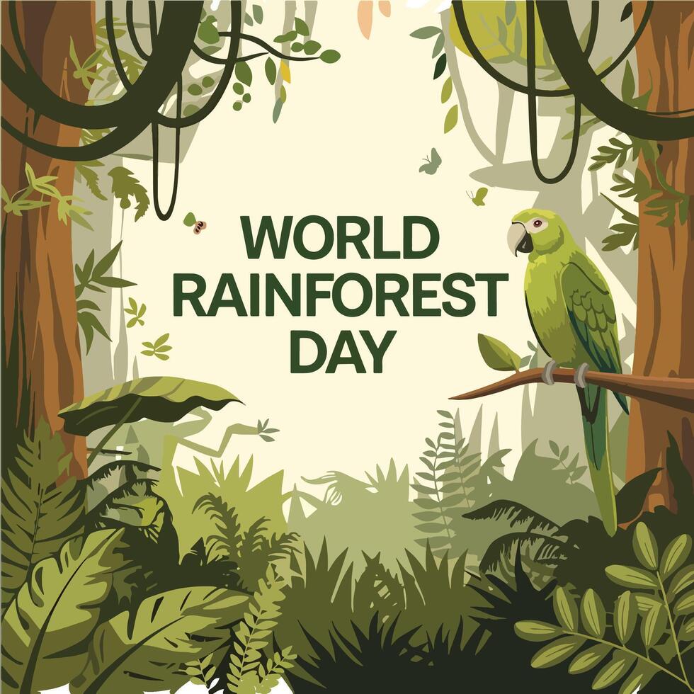 World Rainforest Day Celebration vector