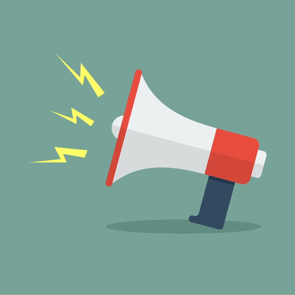 Illustration of a loudspeaker for announcements vector
