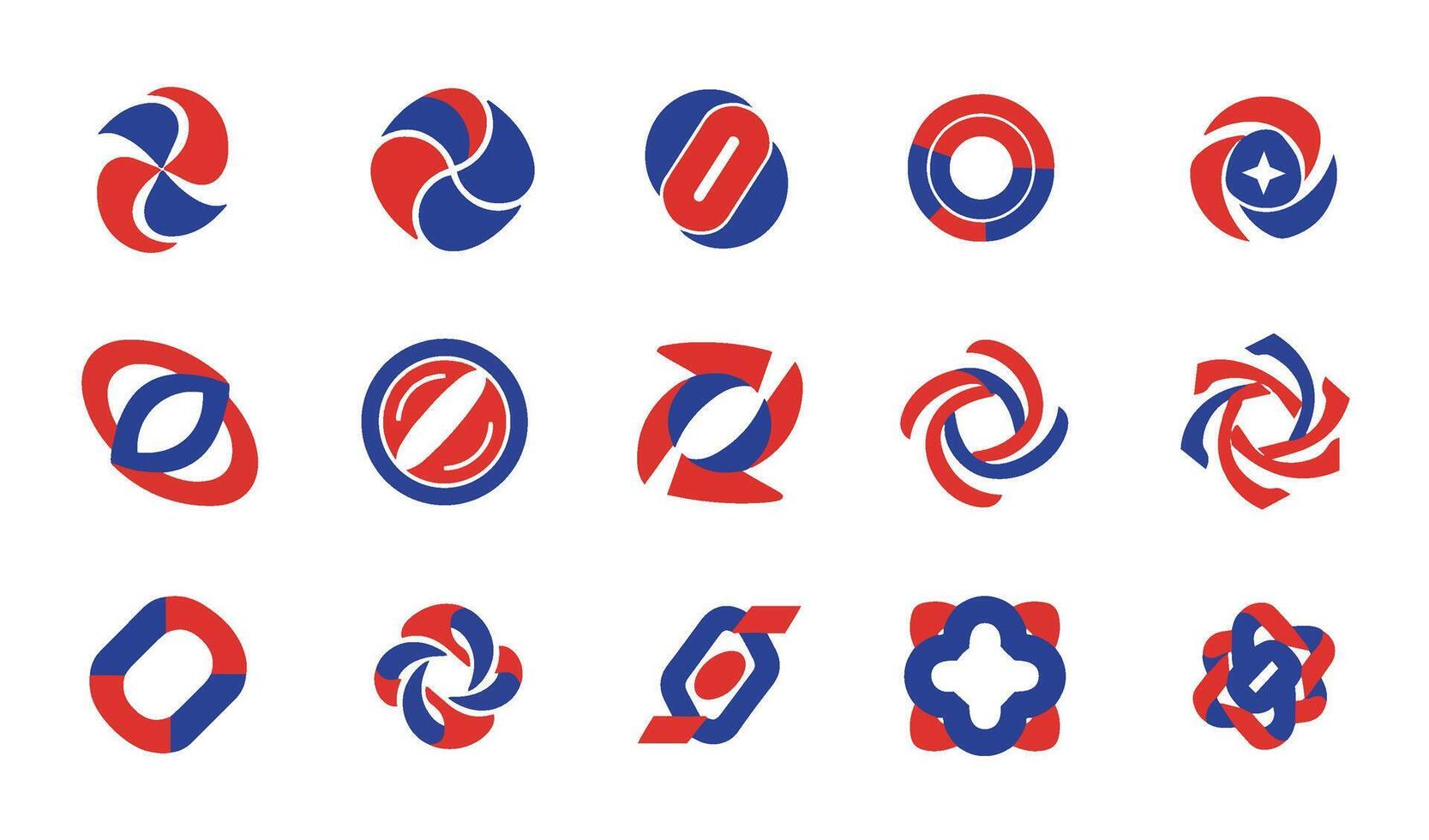 Modern Icon Collection Featuring Unique Abstract Shapes for Branding vector