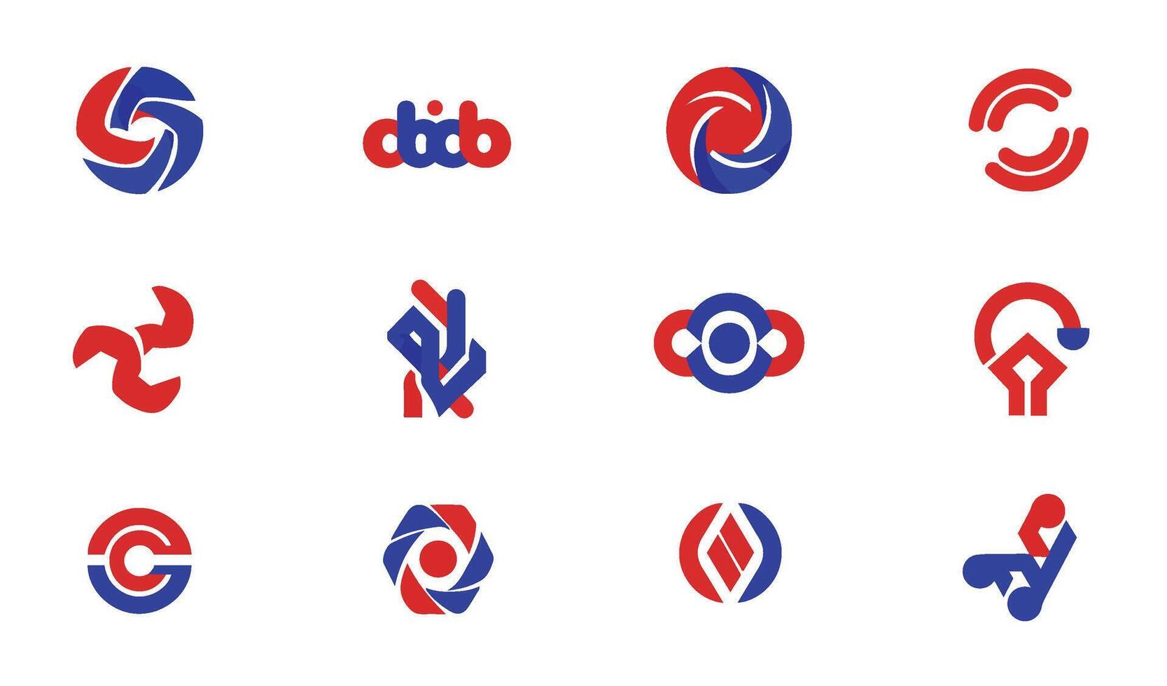 Modern Icon Collection with Geometric and Abstract Business Symbols vector
