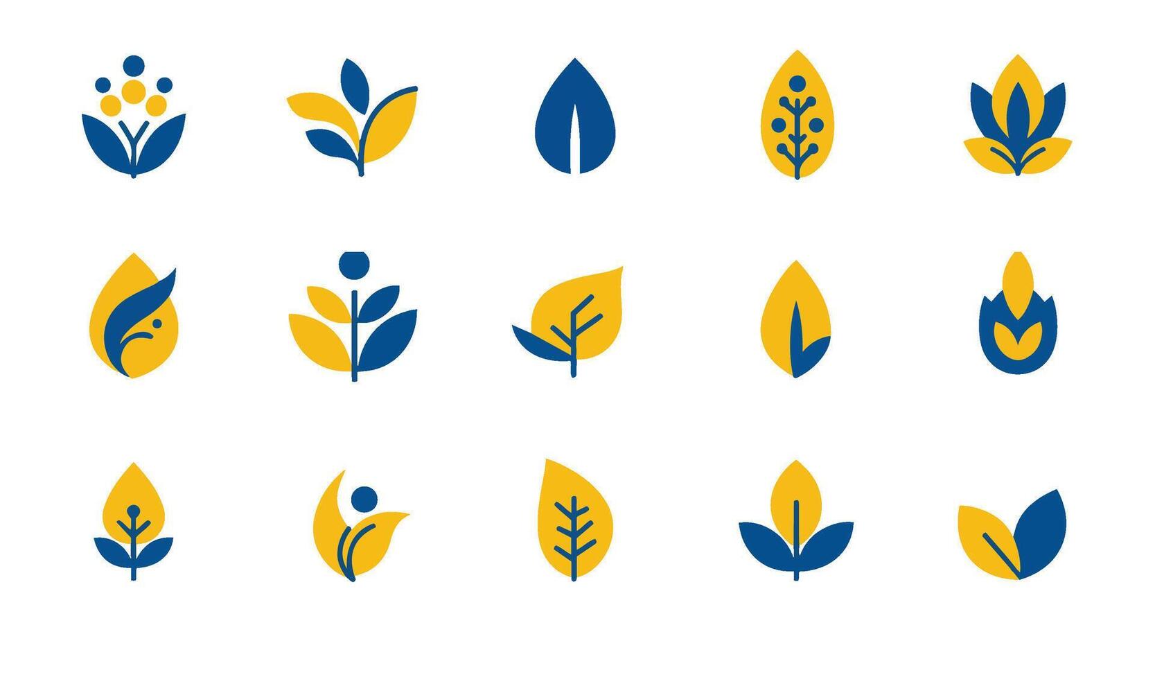 Modern Leaf Templates Suitable for Organic Farming Logos vector