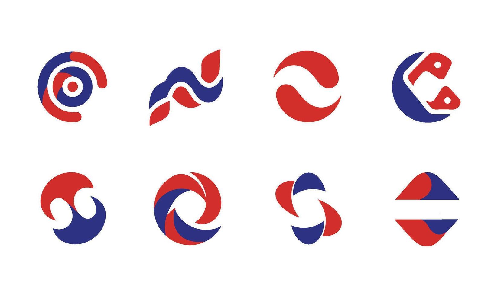 Red Blue Logo Symbols for Technology and Digital Branding Concepts vector