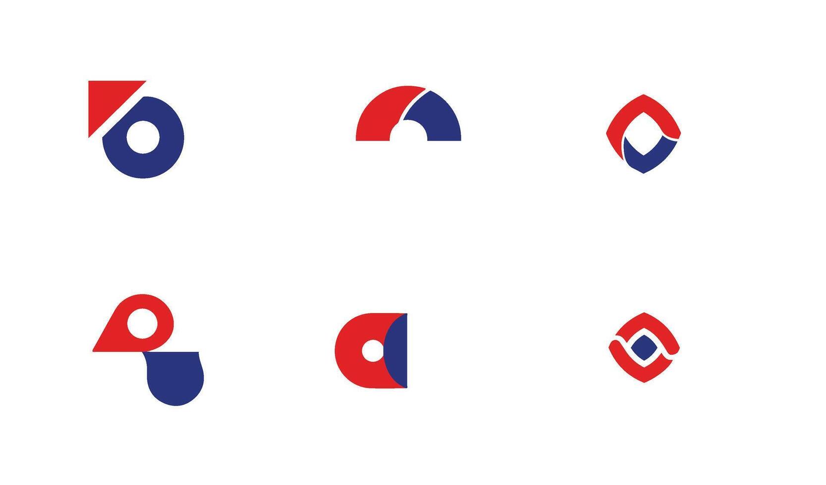 Red Blue Logo Symbols for Unique and Abstract Brand Identity vector