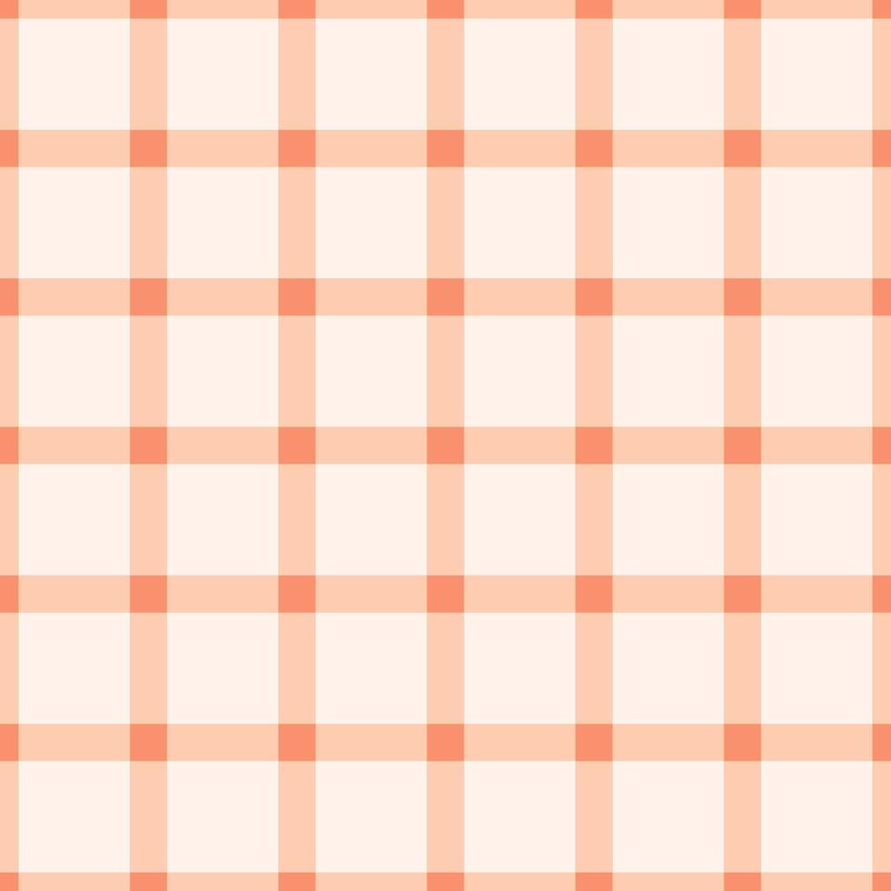 Peachy Orange Tartan Pattern with Soft Geometric Checks vector