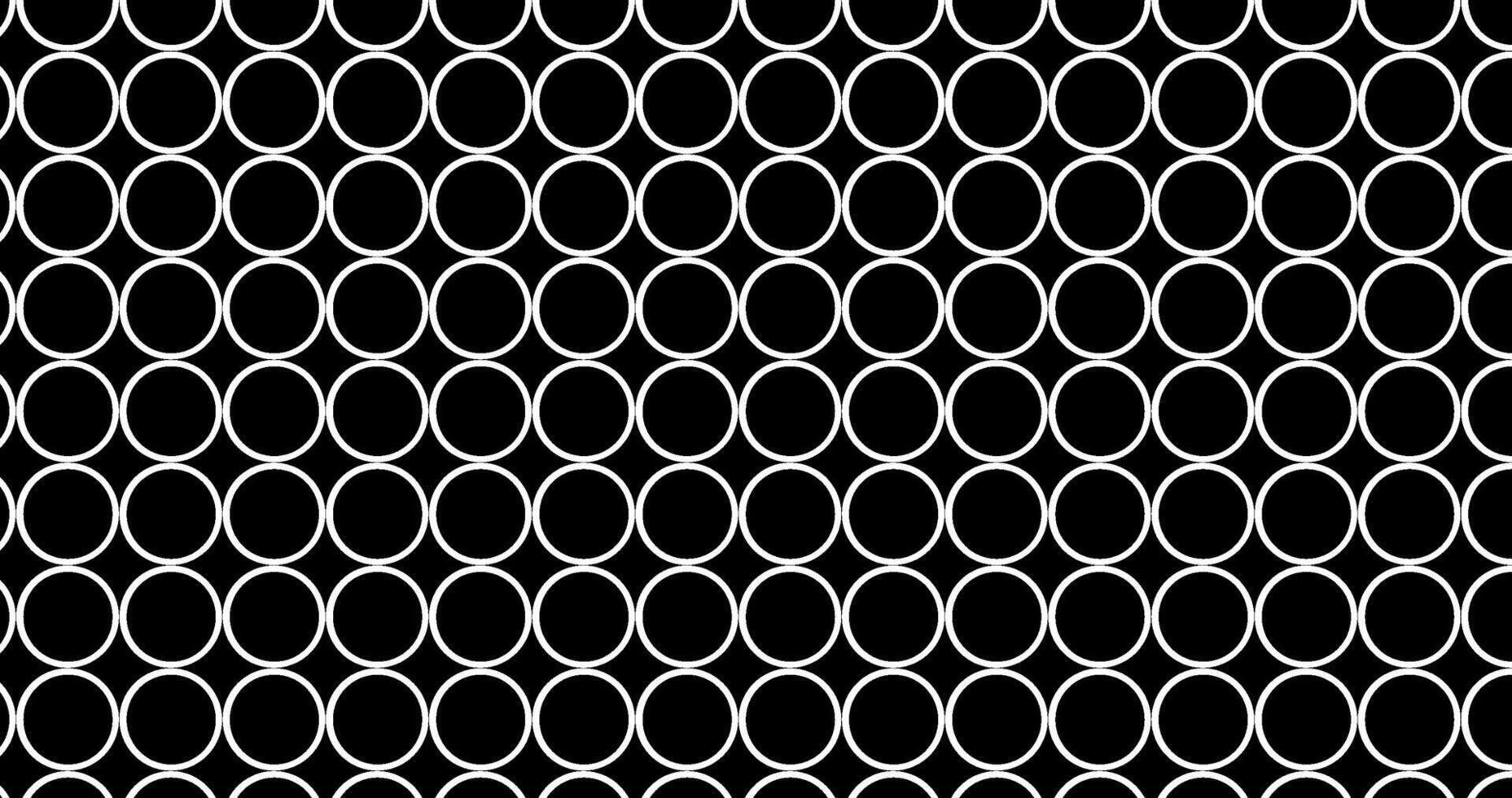 Seamless pattern of black and white circles on a black background vector