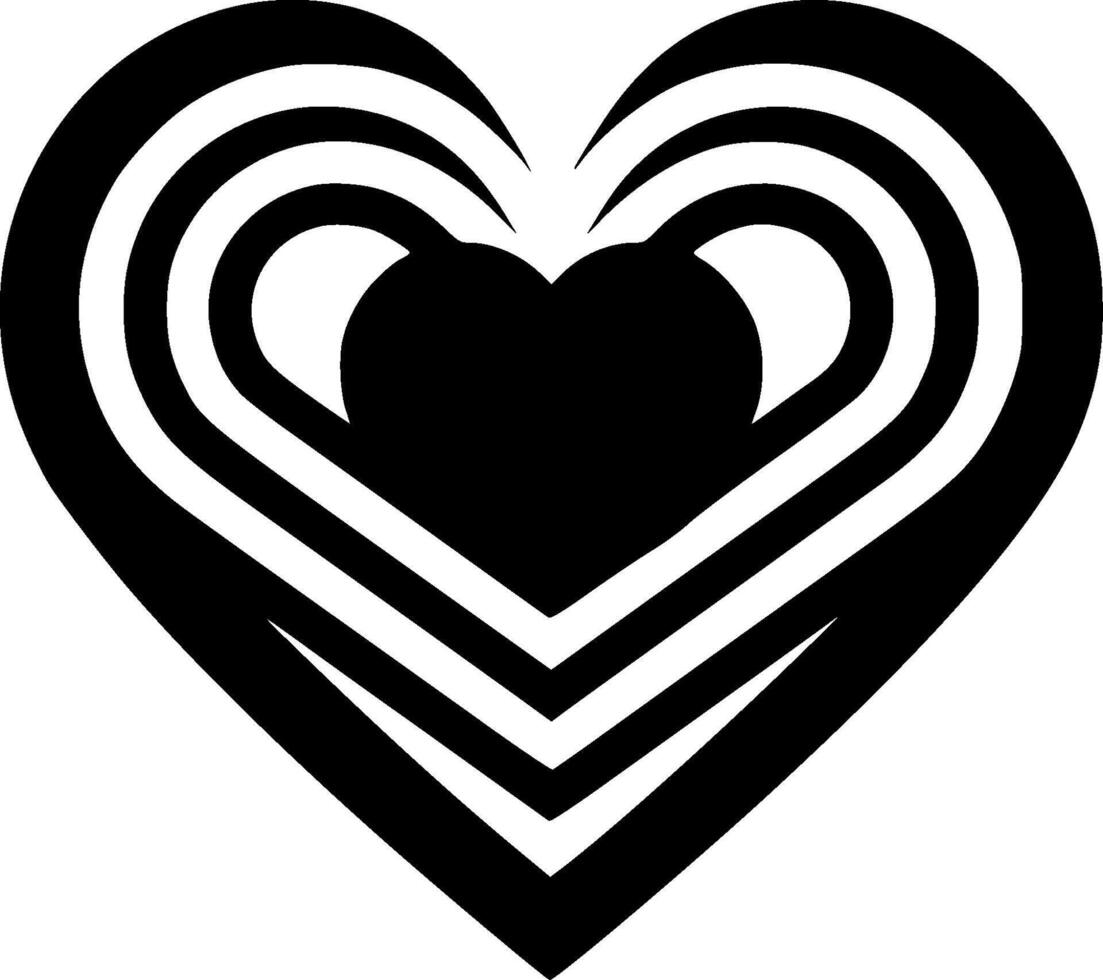 Premium Black and White Heart Icon - High-Quality Design for T-Shirts, Mugs, and More - Perfect for Gifts and Personal Use vector