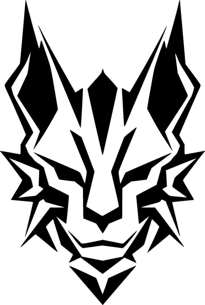 Premium Lynx Black and White Isolated Icon - High-Quality Illustration for T-Shirts, Mugs, and More - Perfect for Animal Lovers and Nature Enthusiasts vector