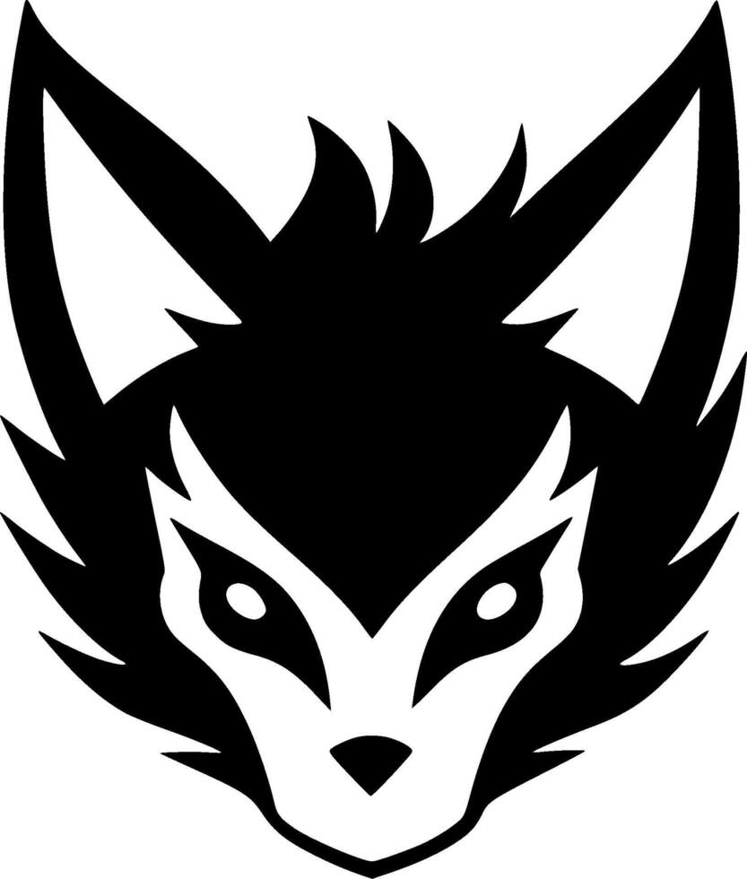 Premium Black Fox Icon - High-Quality Illustration for T-Shirts, Mugs, and More - Perfect for Animal Lovers and Nature Enthusiasts vector