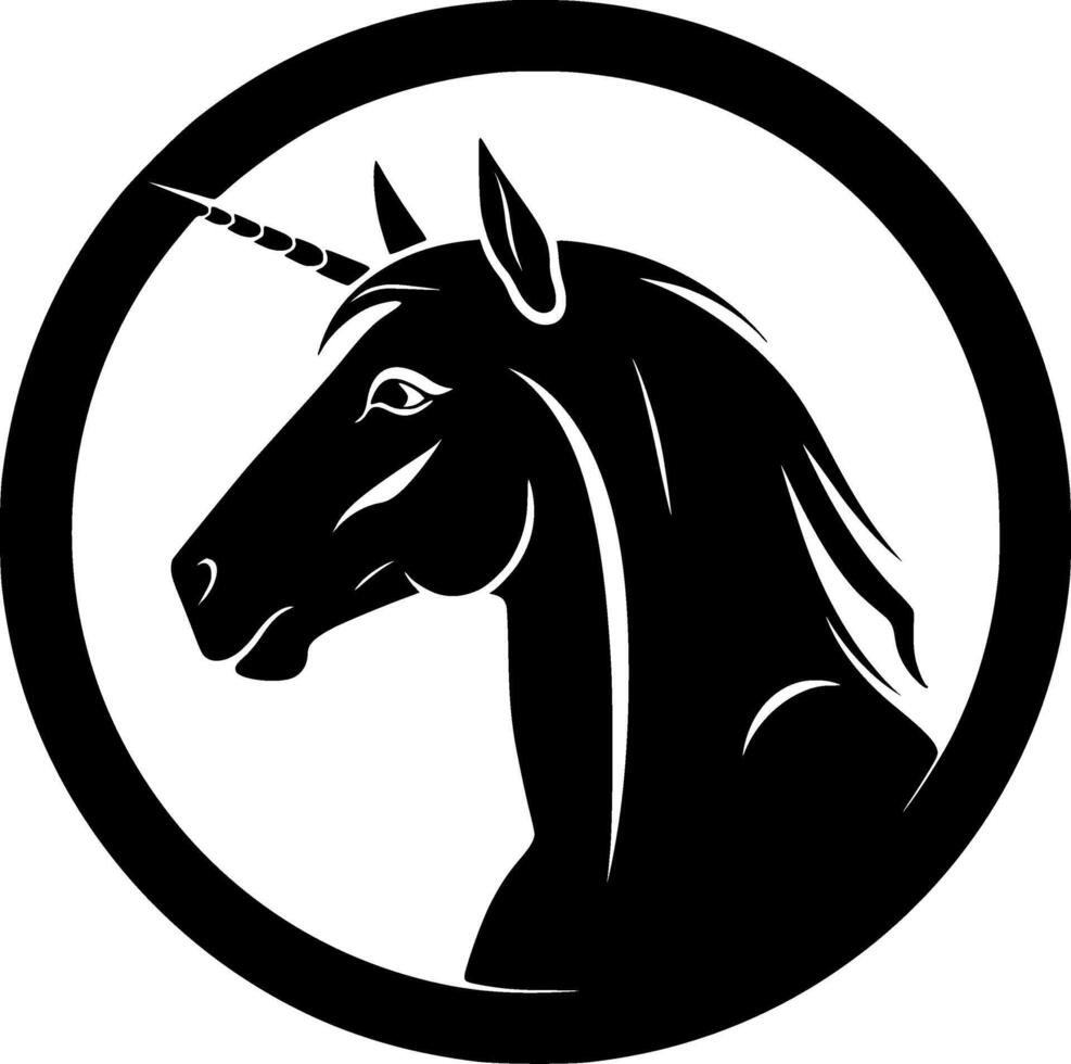 Premium Minimalist Unicorn Logo Design - Flat Illustration for T-Shirts, Mugs, and More - Perfect for Unicorn Lovers and Trendsetters vector