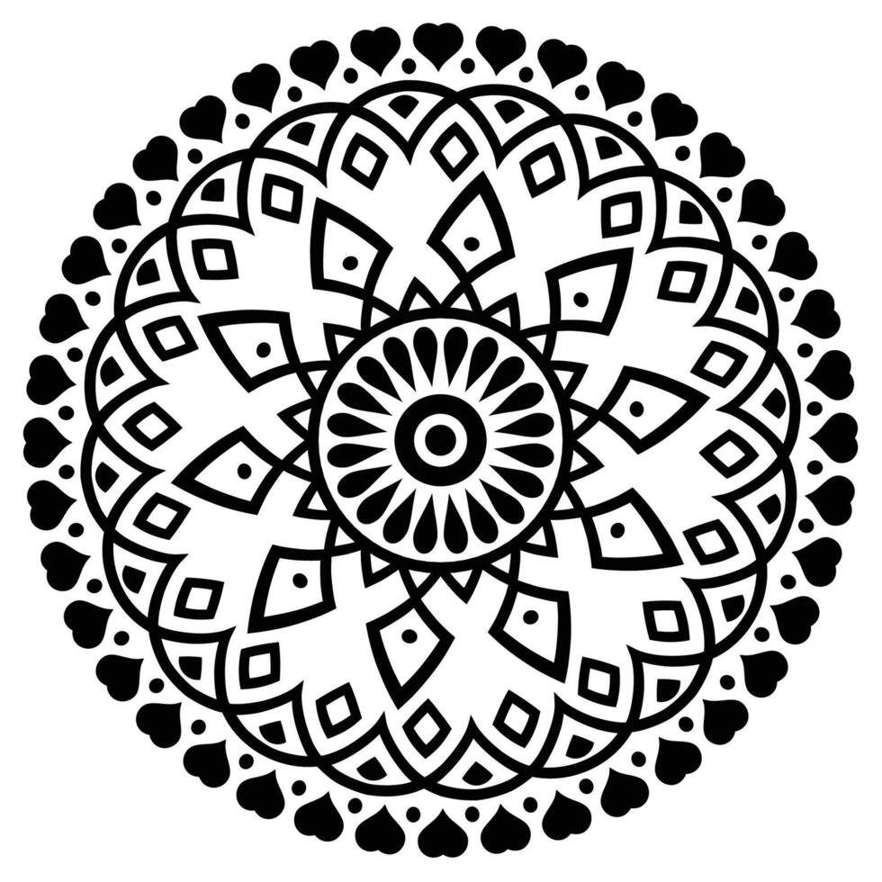 love black mandala design vector