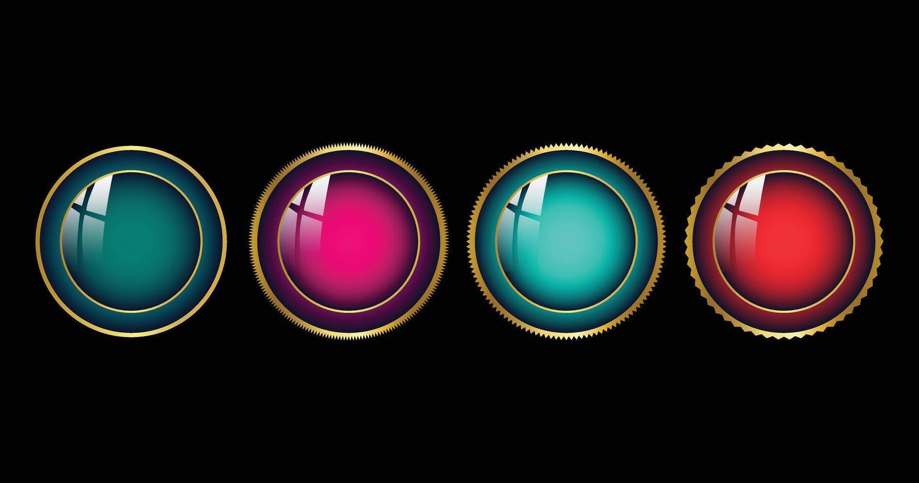 Luxury golden badges and blank gold badges icon set vector