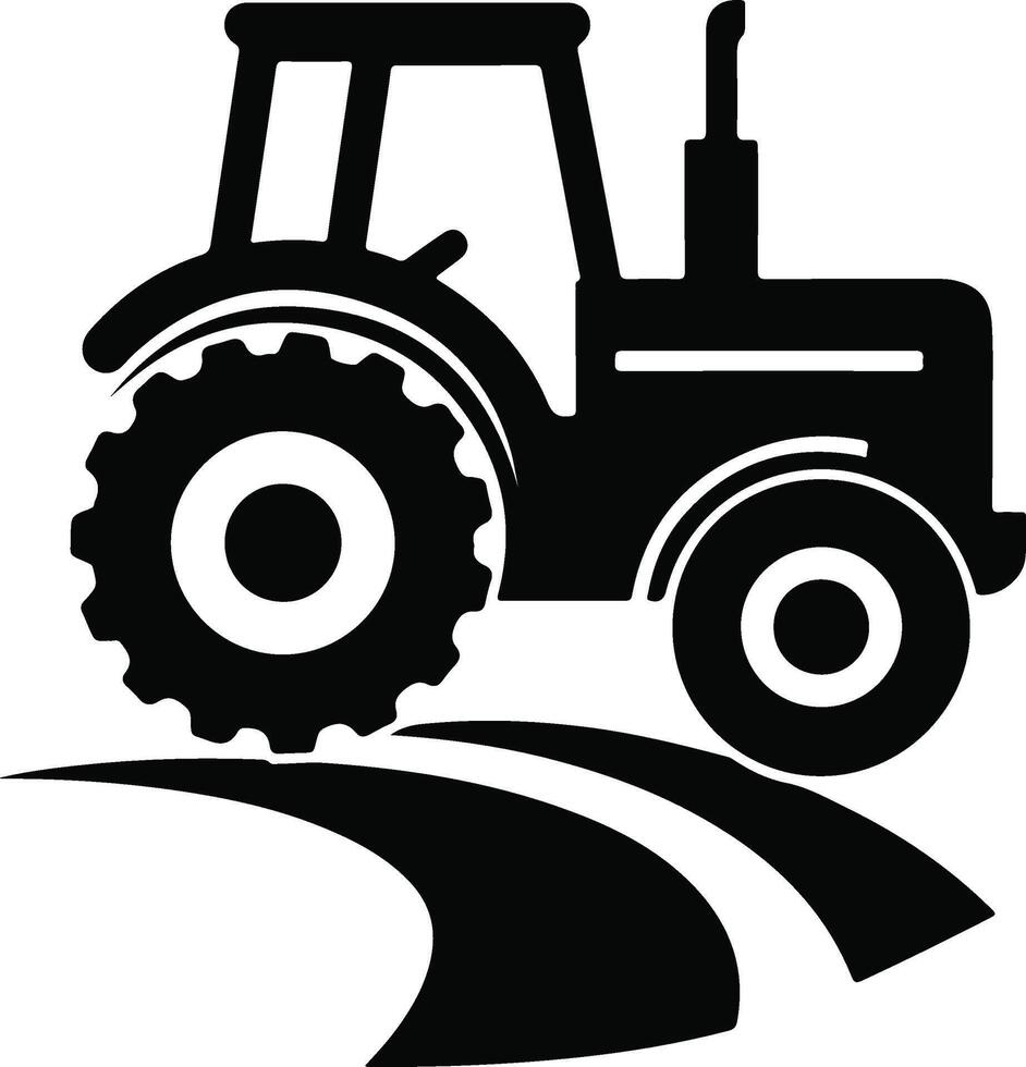 Tractor Silhouette Illustration Design vector