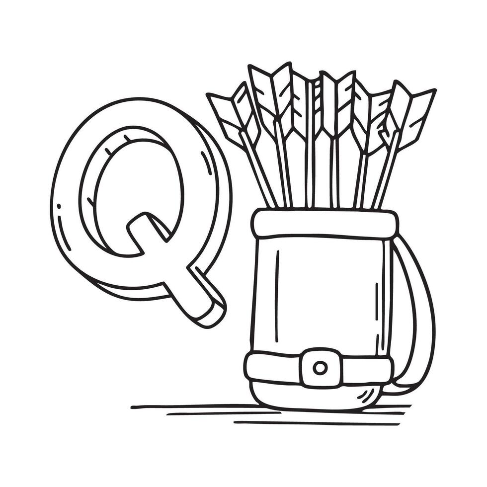 An Illustration of letter Q stand for Quiver vector