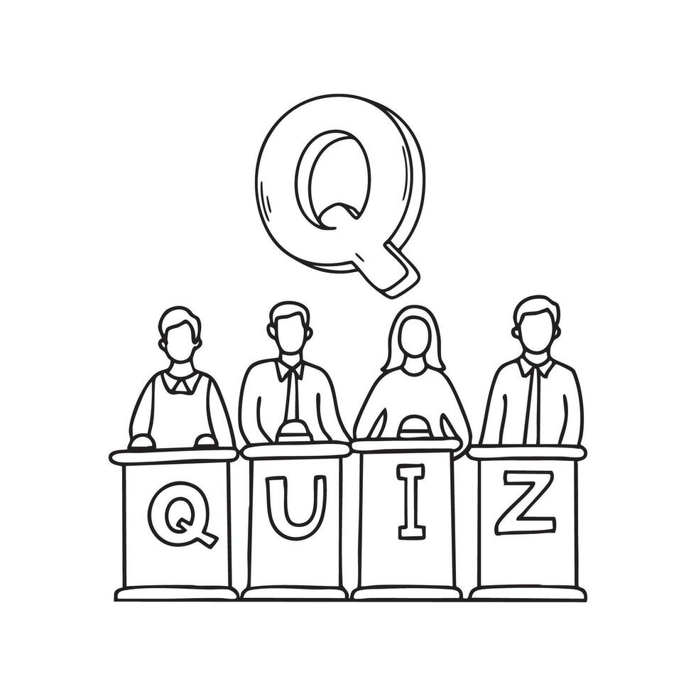 An Illustration of letter Q stand for Quiz vector