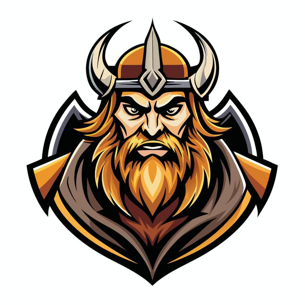 Modern Vikings Mascot Logo with Bold and Dynamic Design vector