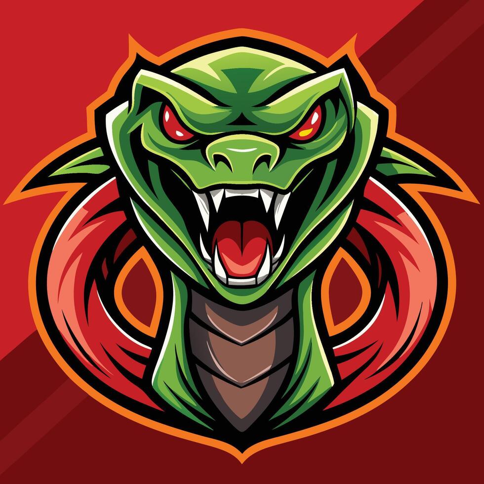 Viper Snake Mascot with Background Immersion vector