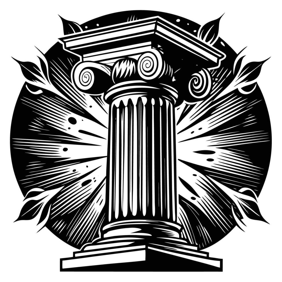 Enchanting Cover Design Adorned with Classical Architecture Elements vector
