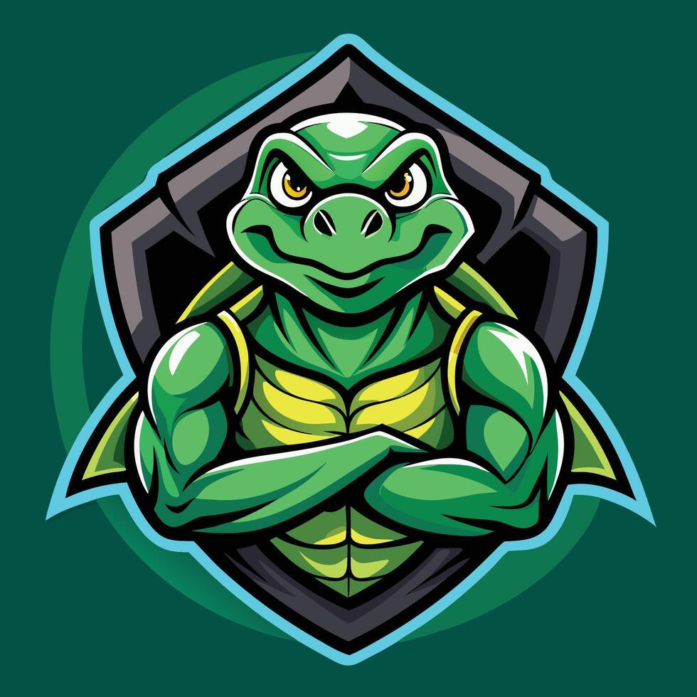 Modern and Vibrant Logo Featuring a Turtle Mascot vector