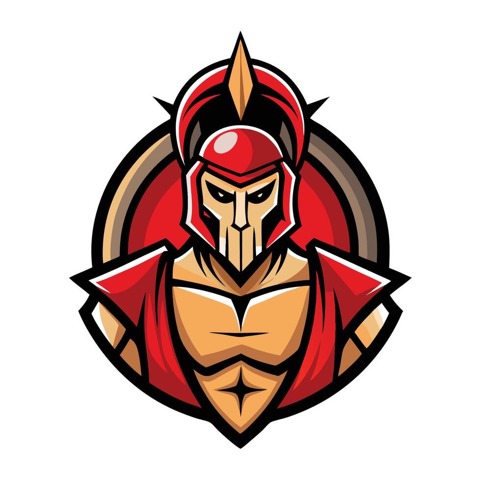 Modern Illustrative Design of a Spartan Mascot Logo vector