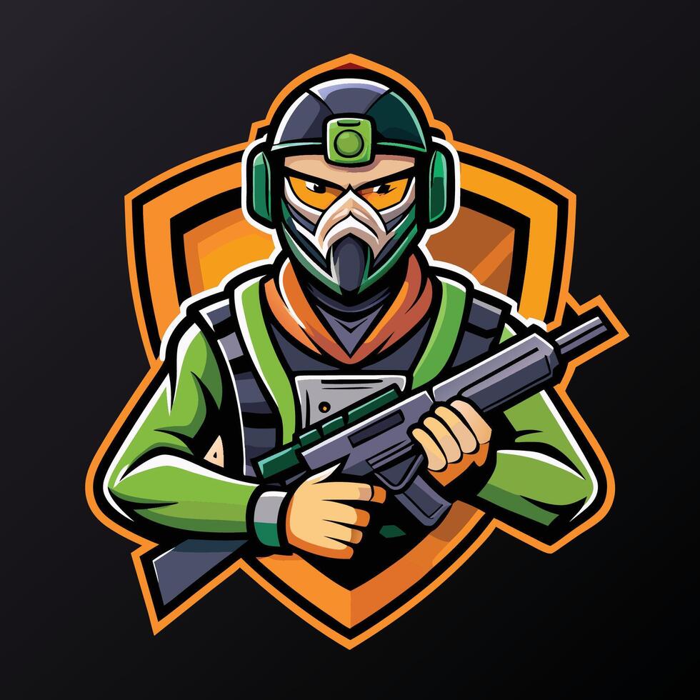 Editable Sports Mascot Logo Template for Gaming and Esports vector