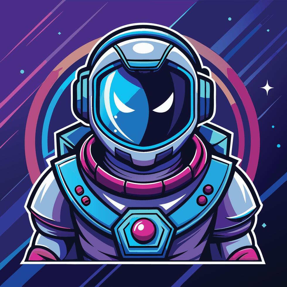 Astronaut Mascot Adorned in futuristic Spacesuit for Esports Logo Design vector